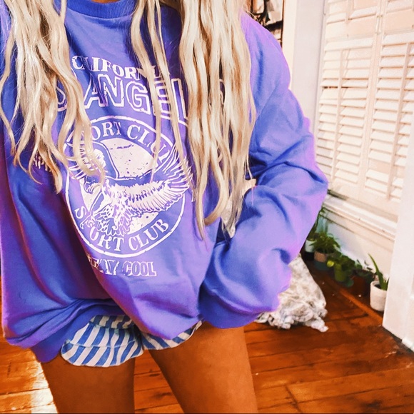 Lavender Lilac Purple Los Angeles California Oversized Pullover Tee ✨ - Picture 4 of 7